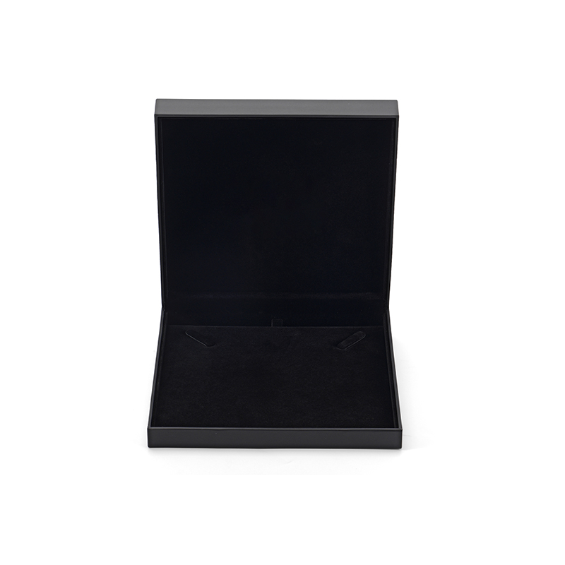 FANXI Custom Black Leather Paper Velvet Big Neckalce Box