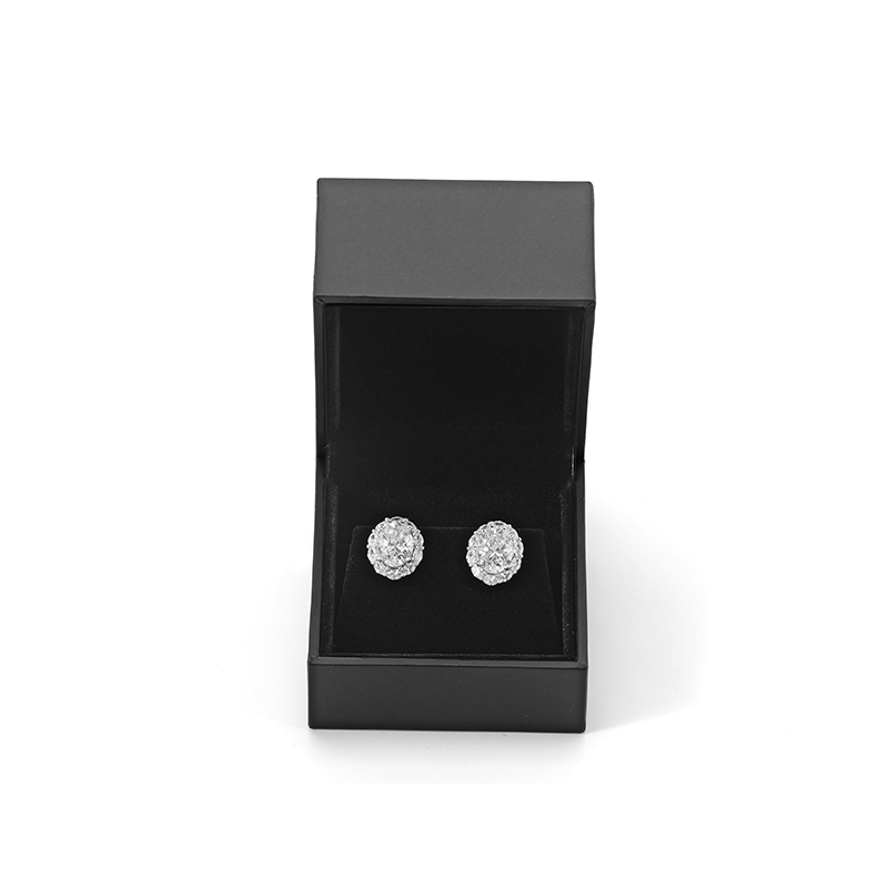 FANXI Custom Black Leather Paper Velvet Earring Box