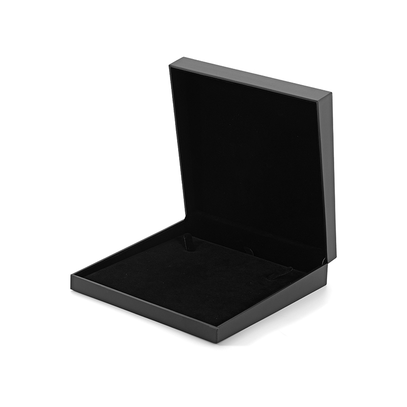 FANXI Custom Black Leather Paper Velvet Big Neckalce Box