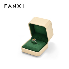 FANXI Custom Beige Microfiber Ring Box