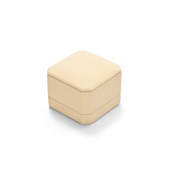 FANXI Custom Beige Microfiber Ring Box