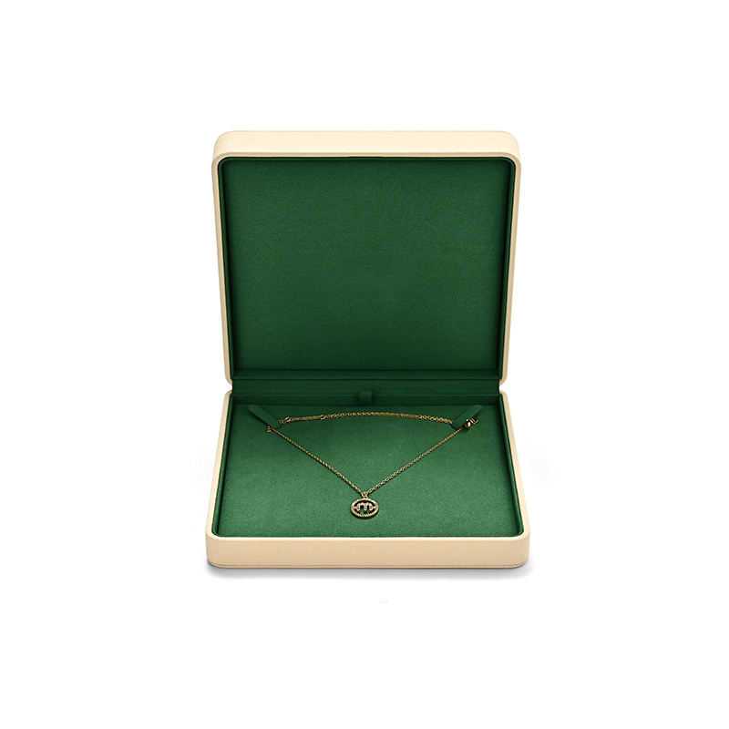 FANXI Custom Beige Microfiber Big Necklace Box