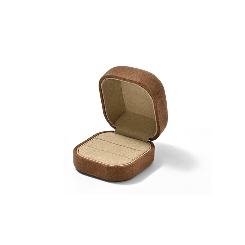 FANXI Custom Orange Suede Microfiber Double Ring Box