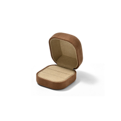 FANXI Custom Orange Suede Microfiber Double Ring Box