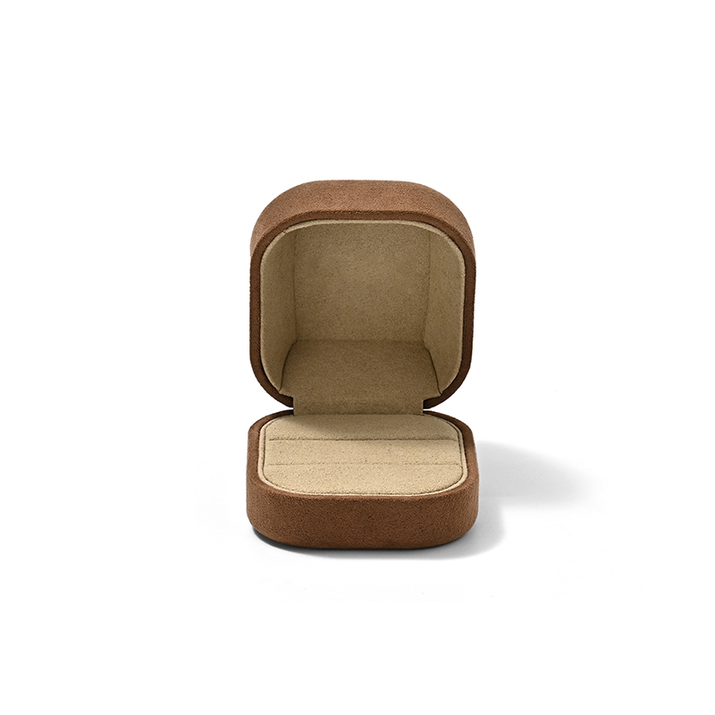 FANXI Custom Orange Suede Microfiber Double Ring Box