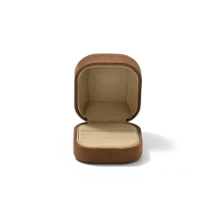 FANXI Custom Orange Suede Microfiber Double Ring Box