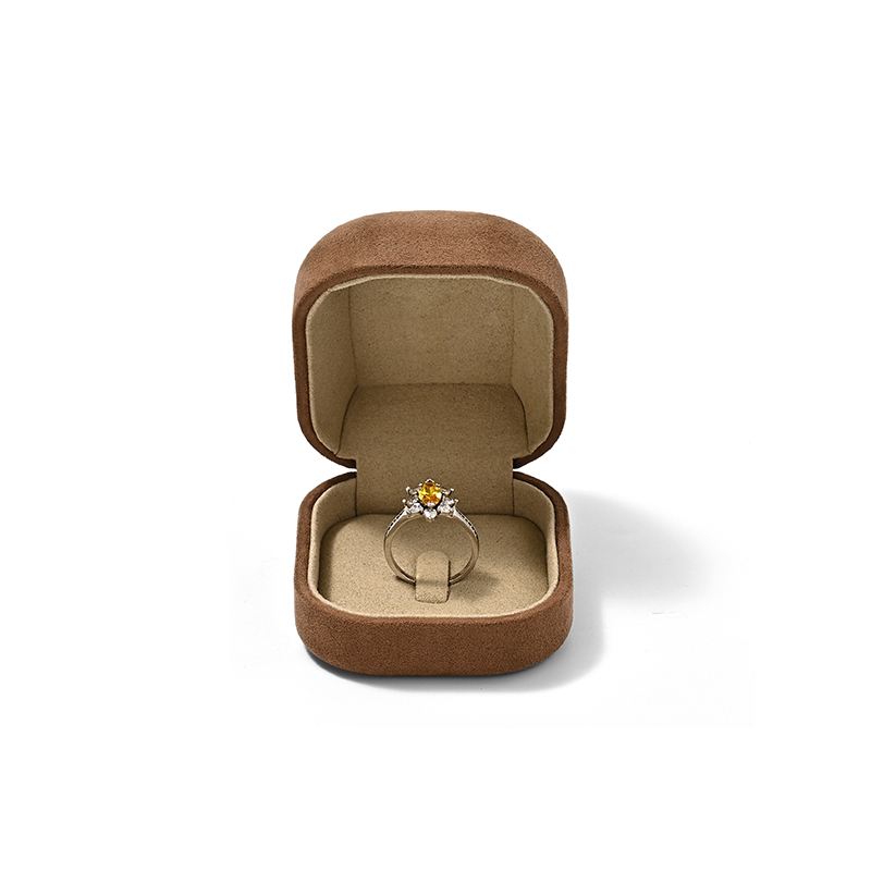 FANXI Custom Orange Suede Microfiber Paper Ring Box