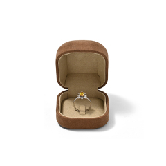 FANXI Custom Orange Suede Microfiber Paper Ring Box