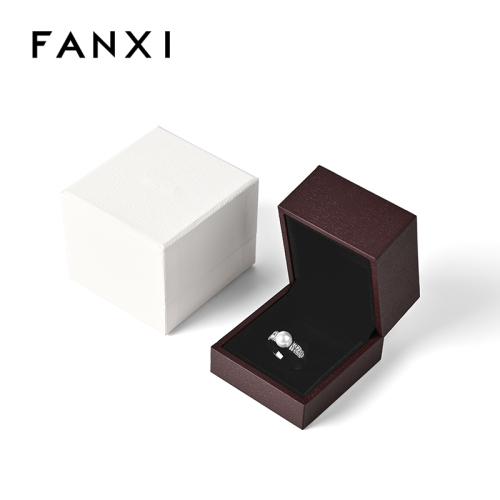 FANXI Custom Red Paper Velvet Ring Box