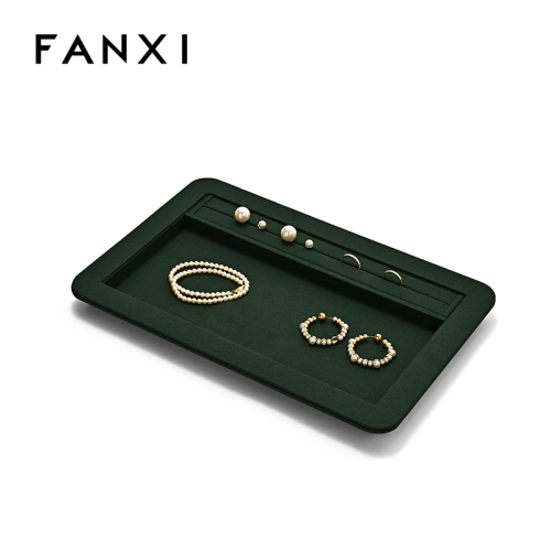 FANXI Custom Green Microfiber Jewelry Tray