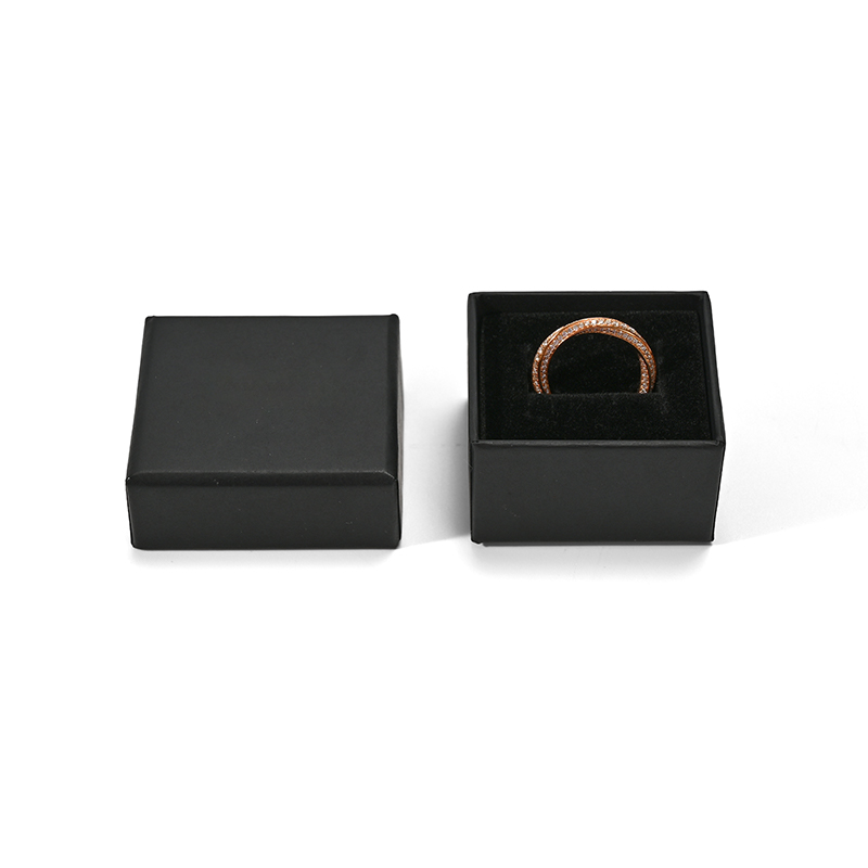 FANXI Custom Black Paper Velvet Ring Box