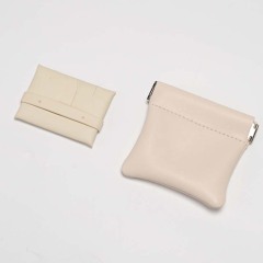 FANXI Custom Beige PU Leather Jewelry Bag
