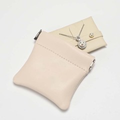 FANXI Custom Beige PU Leather Jewelry Bag