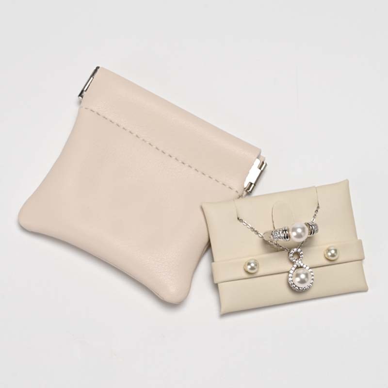 FANXI Custom Beige PU Leather Jewelry Bag