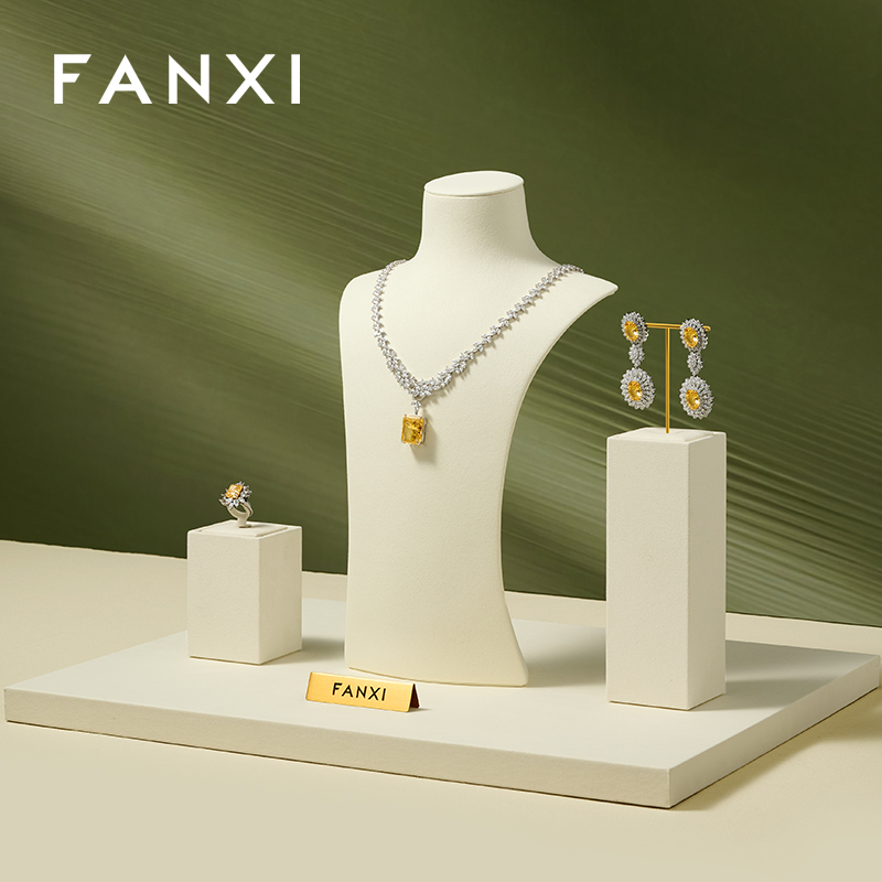 FANXI Fashion Microfiber Polychrome Jewelry Bust