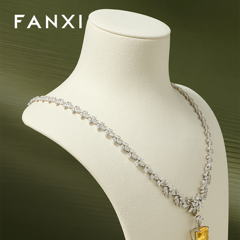 FANXI Fashion Microfiber Polychrome Jewelry Bust