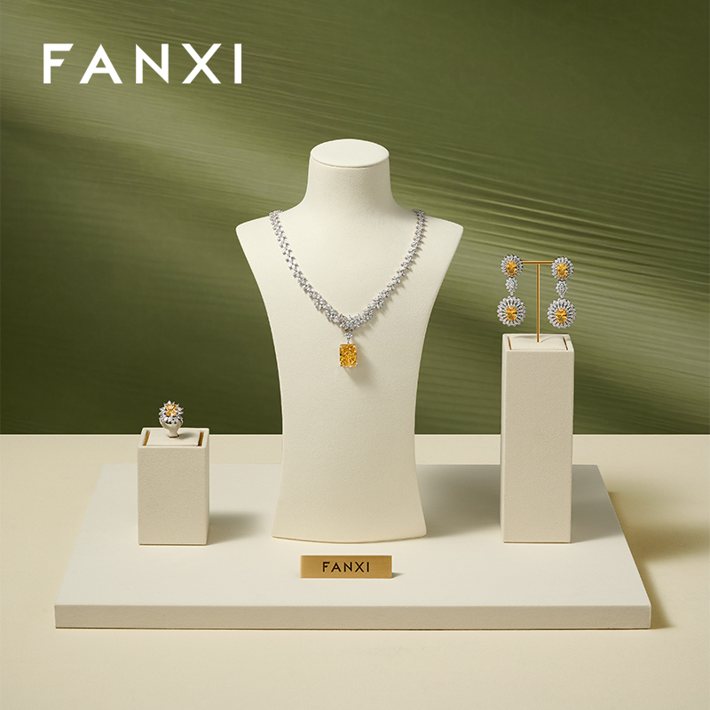 FANXI Fashion Microfiber Polychrome Jewelry Bust
