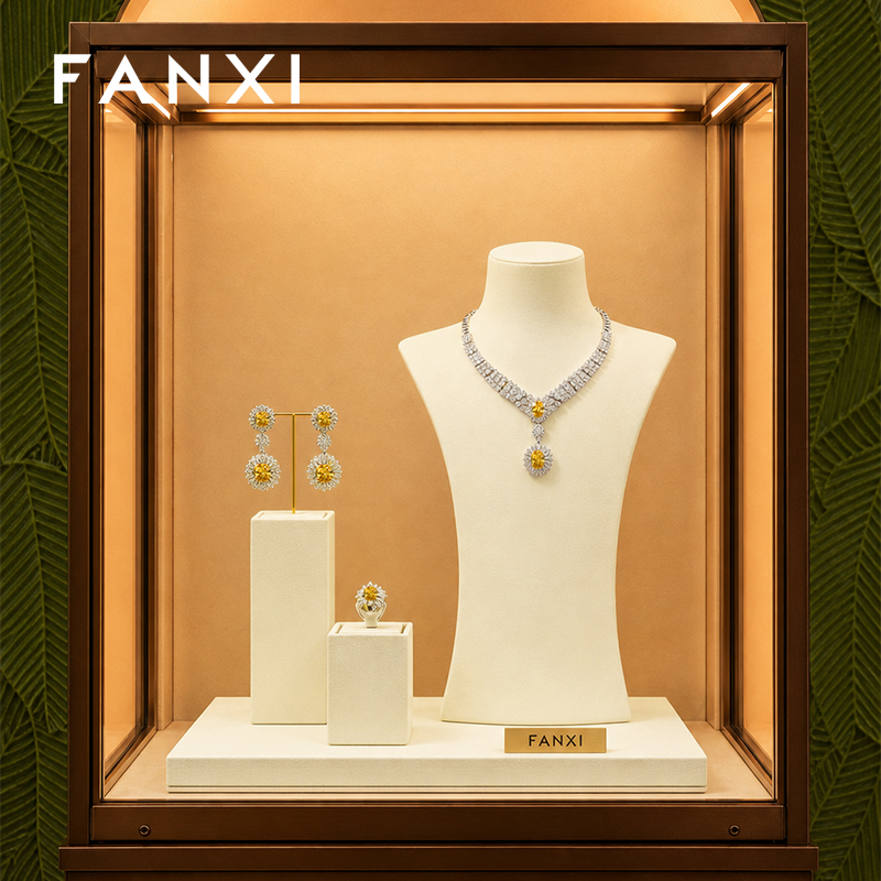 FANXI Fashion Microfiber Polychrome Jewelry Bust