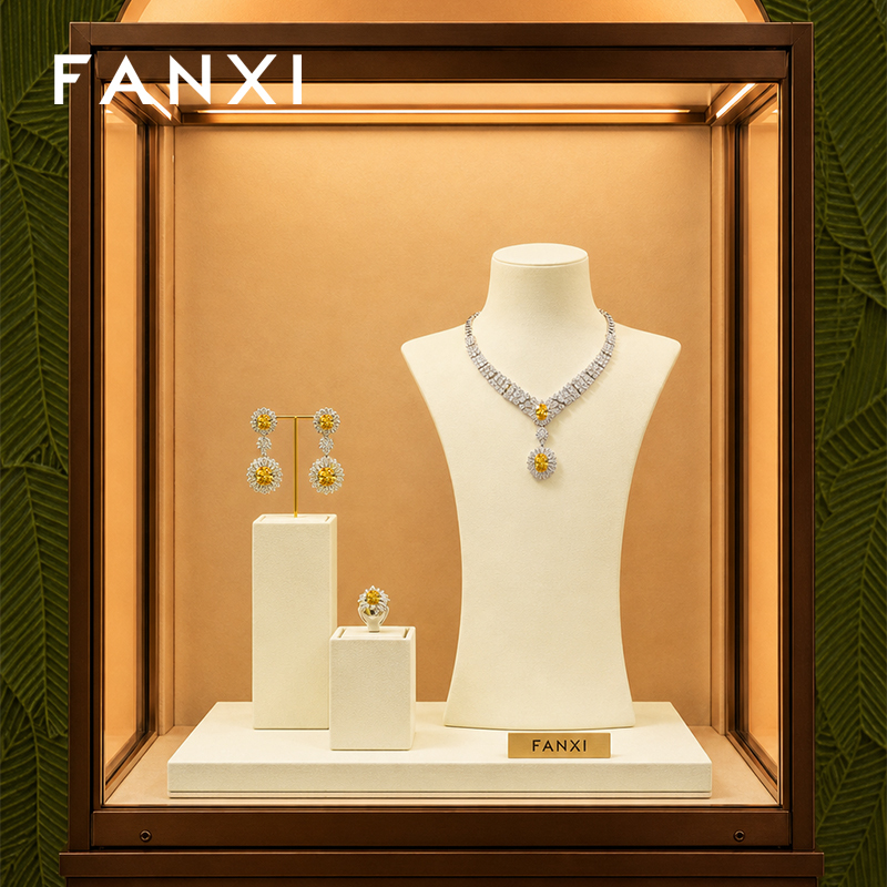 FANXI Fashion Microfiber Polychrome Jewelry Bust