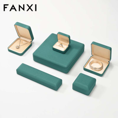 FANXI Custom Blue PU Leather Jewelry Set Box