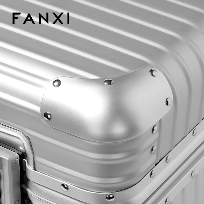 FANXI Luxury Silver Alloy Velvet Jewelry Rolling Case