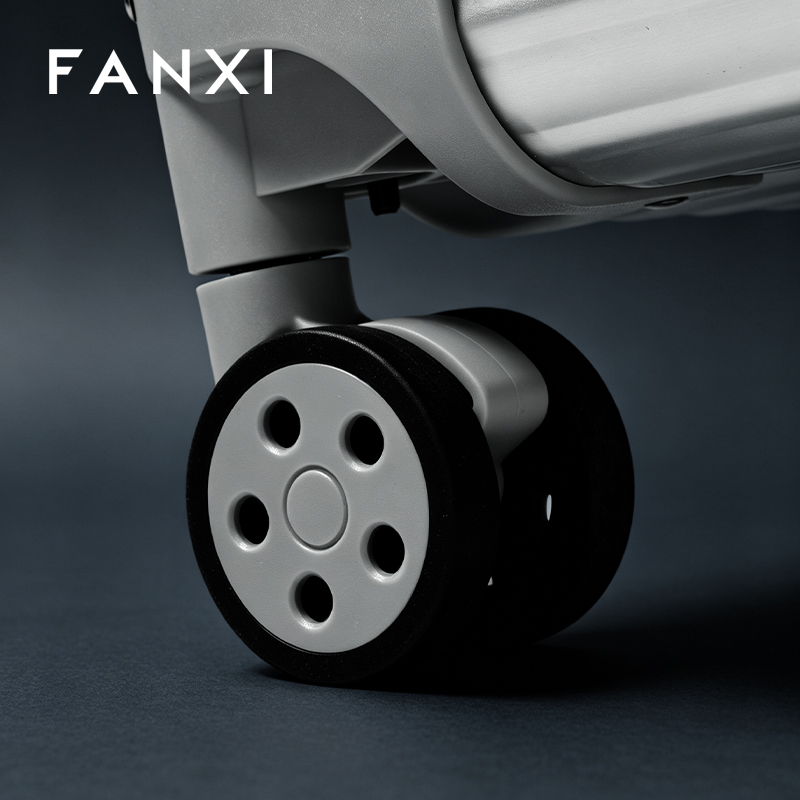 FANXI Luxury Silver Alloy Velvet Jewelry Rolling Case