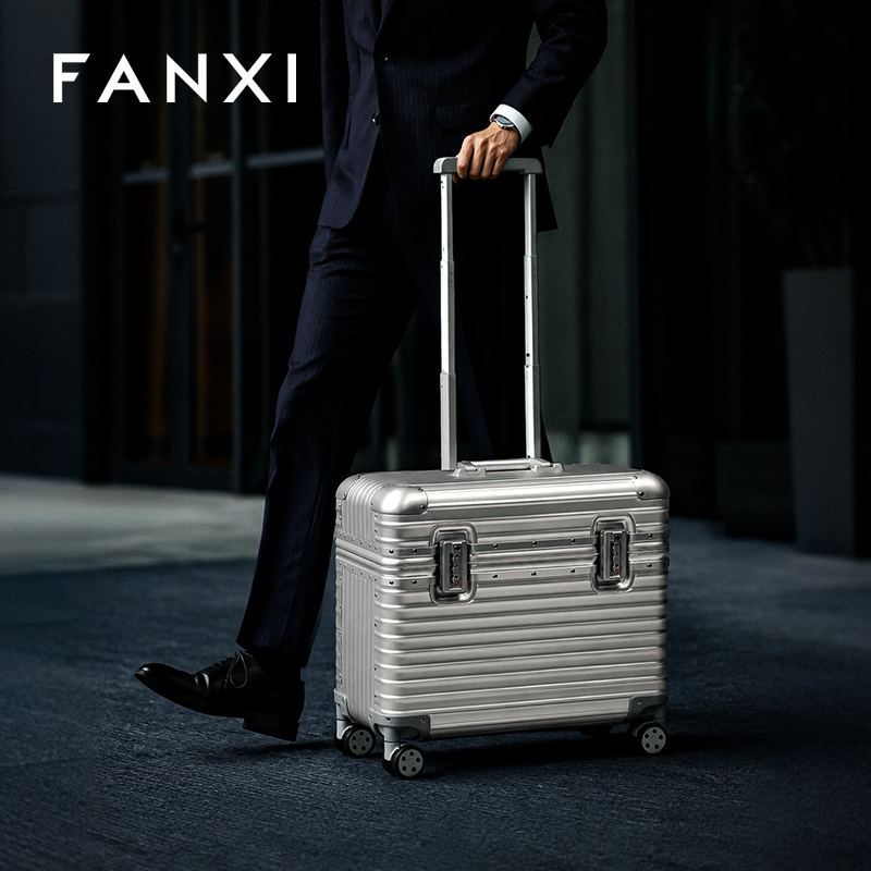 FANXI Luxury Silver Alloy Velvet Jewelry Rolling Case