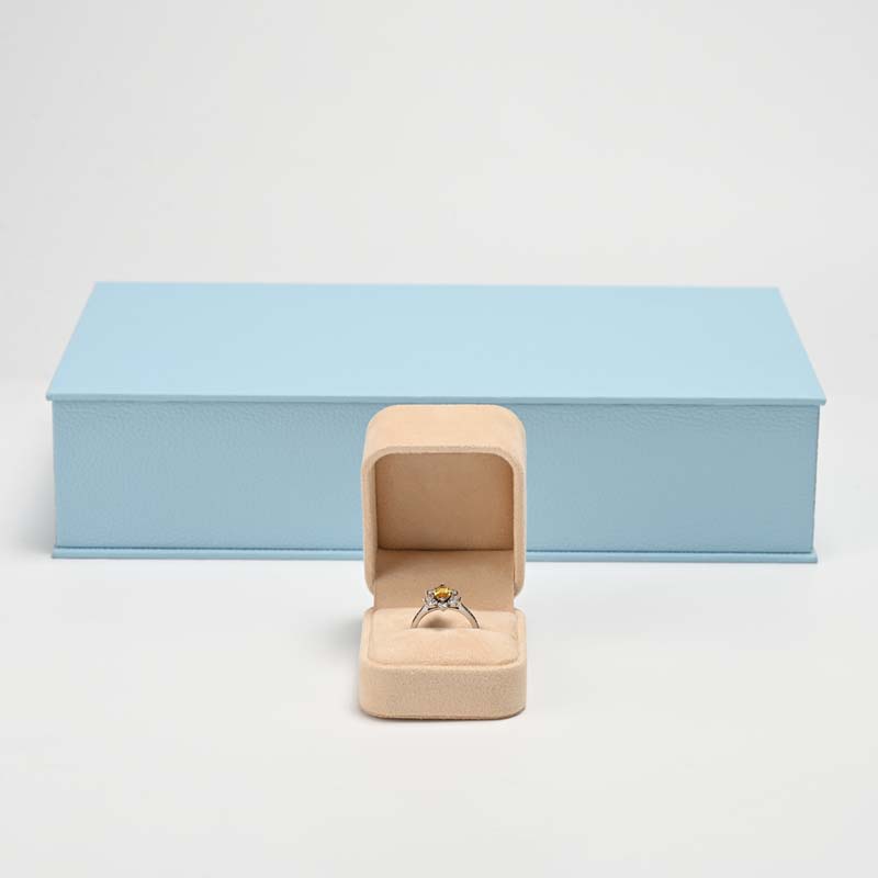 FANXI Custom Blue Paper Suede Magnetic Box