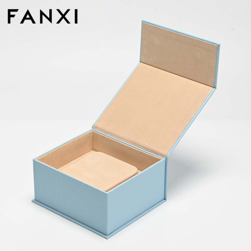 FANXI Custom Blue Paper Suede Magnetic Box