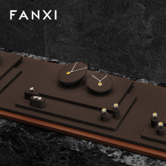 FANXI fashion brown colour microfiber jewellery display