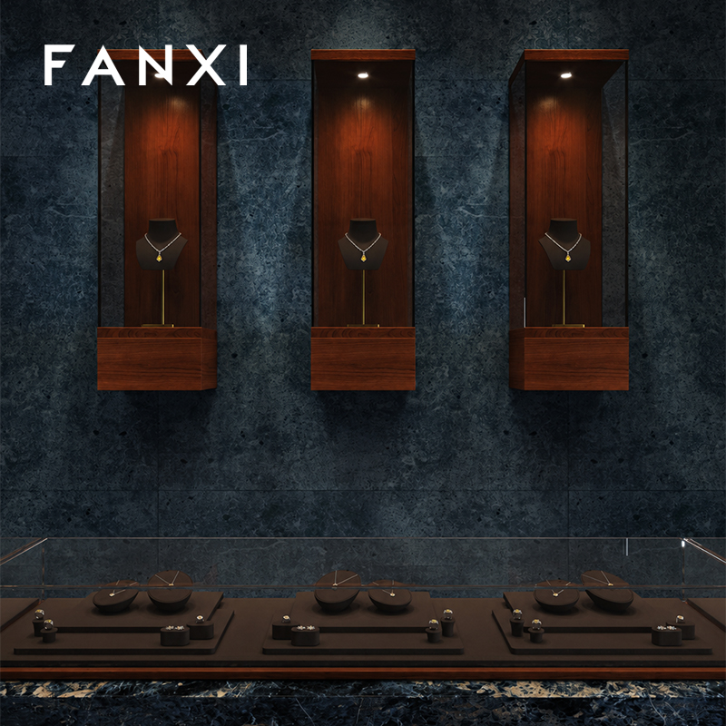 FANXI fashion brown colour microfiber jewellery display