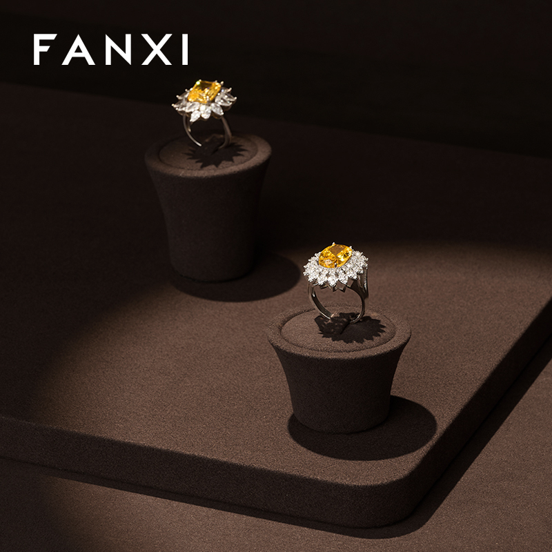 FANXI fashion brown colour microfiber jewellery display
