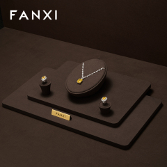 FANXI fashion brown colour microfiber jewellery display