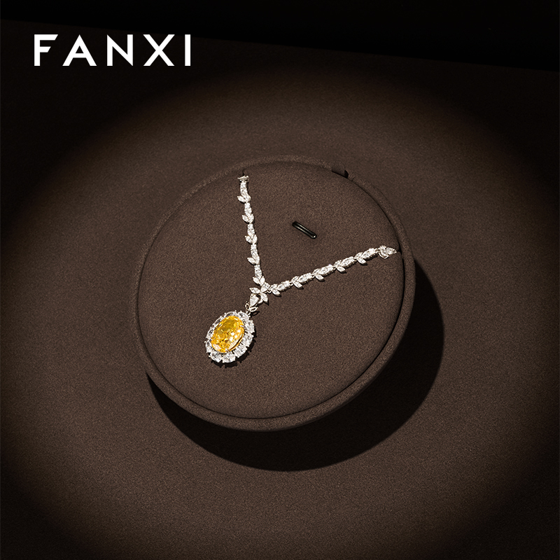 FANXI fashion brown colour microfiber jewellery display