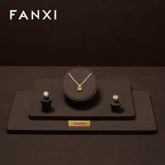 FANXI fashion brown colour microfiber jewellery display