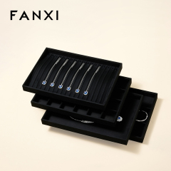 FANXI New Arrival Black Velvet Jewelry Tray