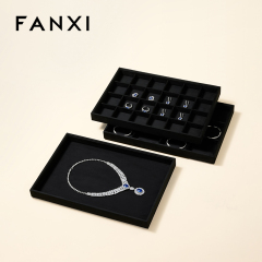 FANXI New Arrival Black Velvet Jewelry Tray