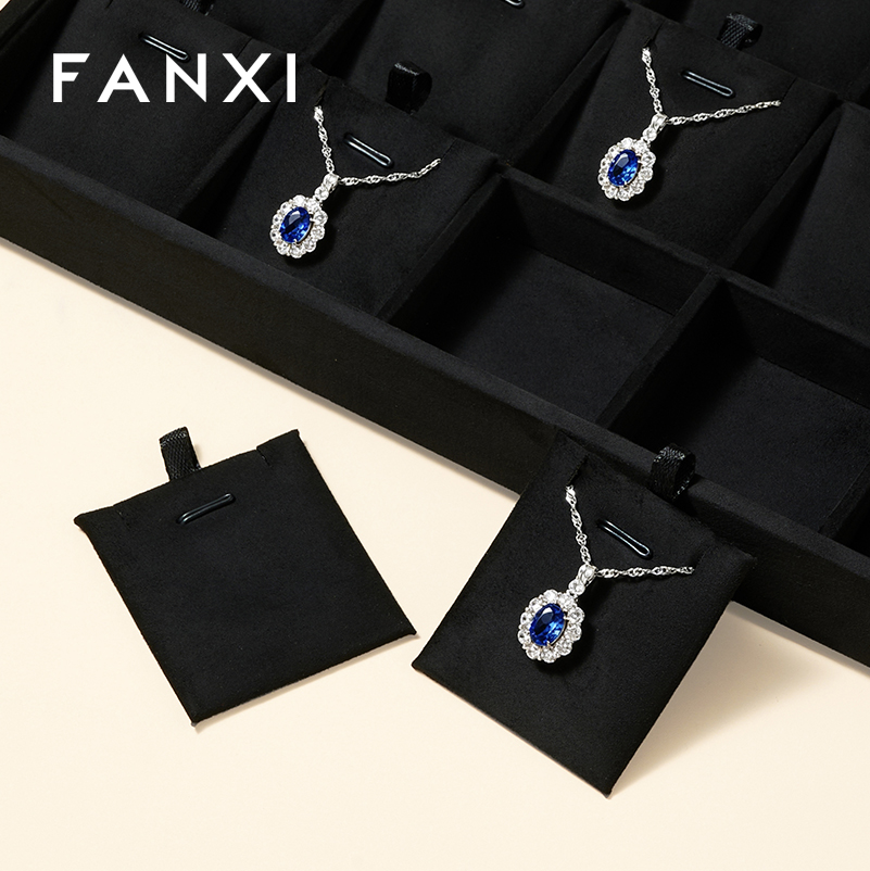 FANXI New Arrival Black Velvet Jewelry Tray