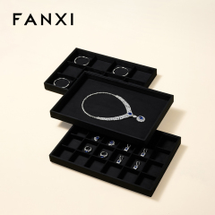 FANXI New Arrival Black Velvet Jewelry Tray