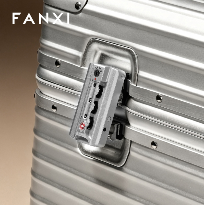 FANXI Portable Silver Alloy Velvet Rolling Jewelry Case