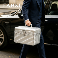 FANXI Portable Silver Alloy Velvet Rolling Jewelry Case