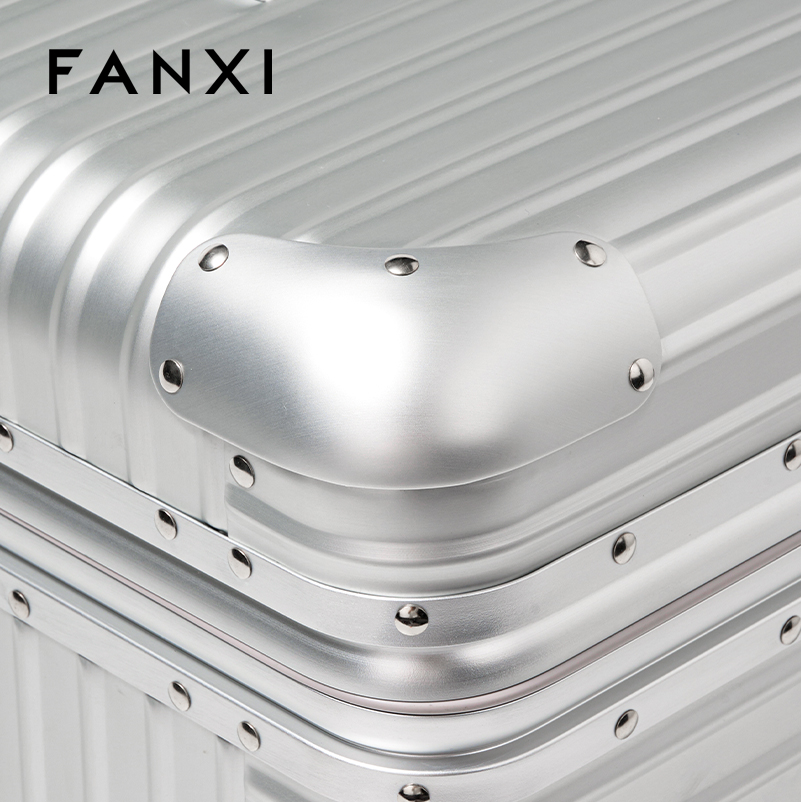 FANXI Portable Silver Alloy Velvet Rolling Jewelry Case