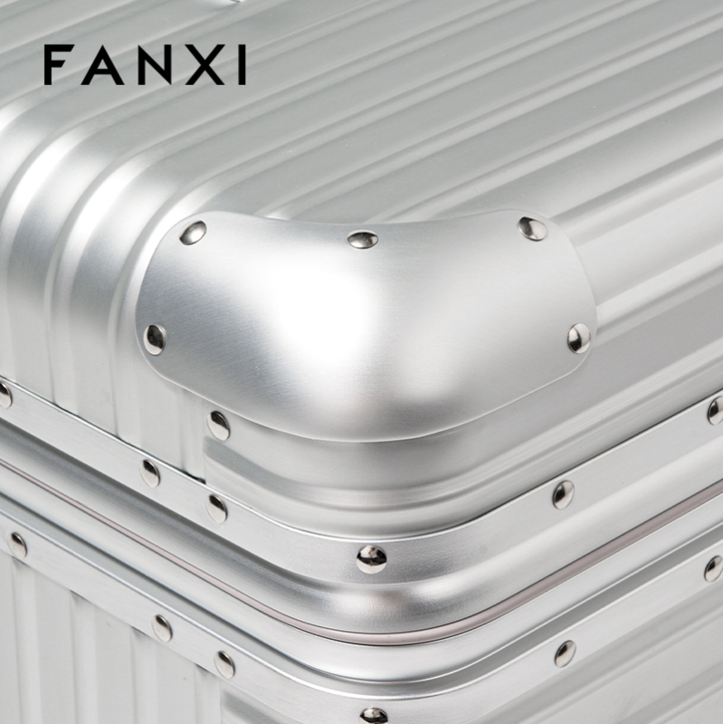FANXI Portable Silver Alloy Velvet Rolling Jewelry Case