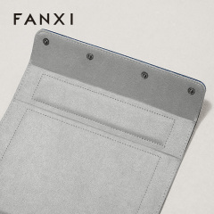 FANXI Fashion Blue PU Leather Velvet Watch Storage Bag