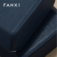 FANXI Fashion Blue PU Leather Velvet Watch Storage Bag