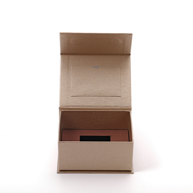 FANXI Custom Beige Paper Microfiber Magnetic Jewelry Box