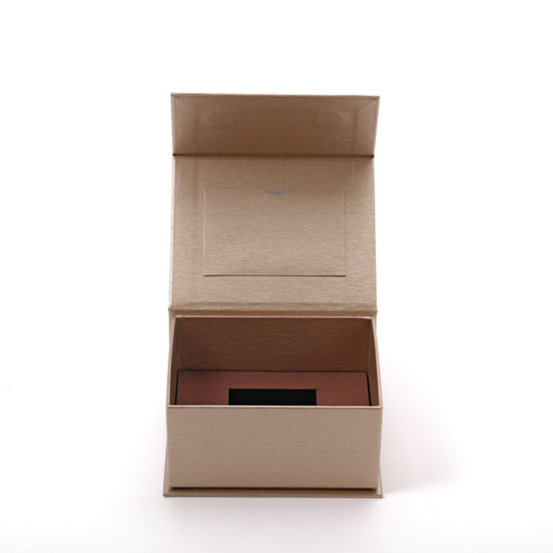 FANXI Custom Beige Paper Microfiber Magnetic Jewelry Box