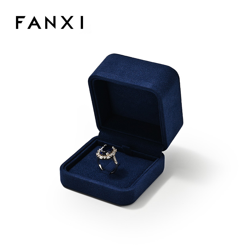 FANXI Custom Blue Velvet Jewelry Box