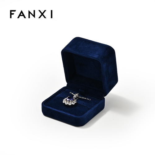 FANXI Custom Blue Velvet Jewelry Box