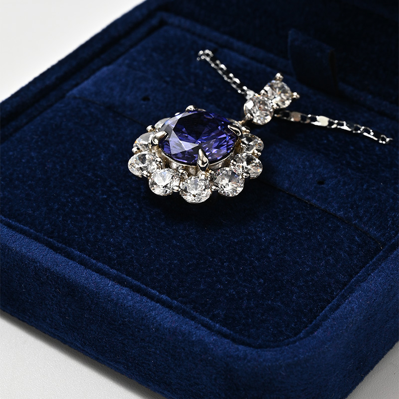 FANXI Custom Blue Velvet Jewelry Box